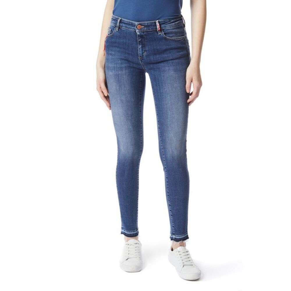 Gas Blue Cotton Skinny Women's Jeans